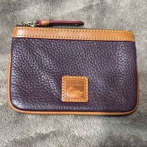 Dooney & Bourke Plum and Tan Leather Pouch